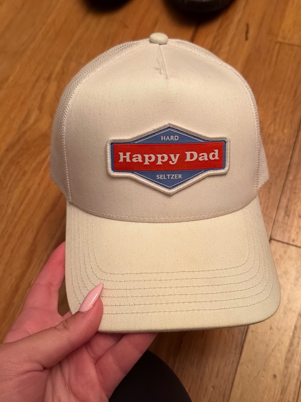 Happy Dad Patch Trucker Hat - Cream